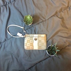 Coach beige wristlet
